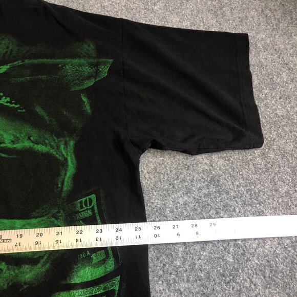 Big Tiger Shirt Mens XXL TALL Black Green Skull Money Y2K 90 Vintage Bling Rap - Picture 8 of 14